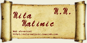 Mila Malinić vizit kartica
